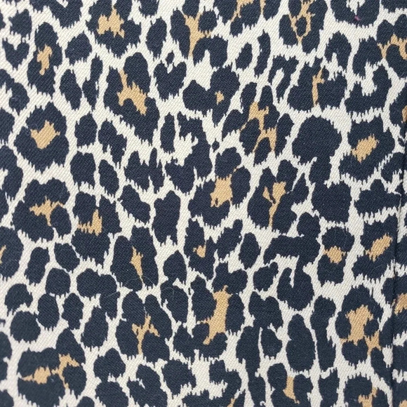 J.CREW Winnie Pant Black Leopard Mid Rise Stretch Knit Crop Ankle Pants - Picture 3 of 8